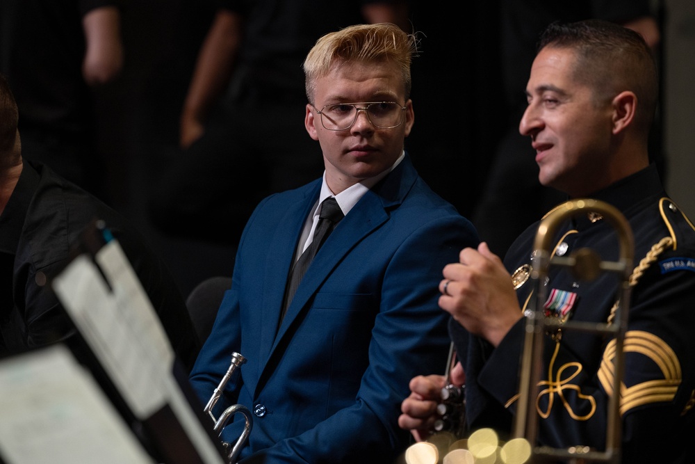 The U.S. Army Band performs jointly with George Mason University music students in community concert