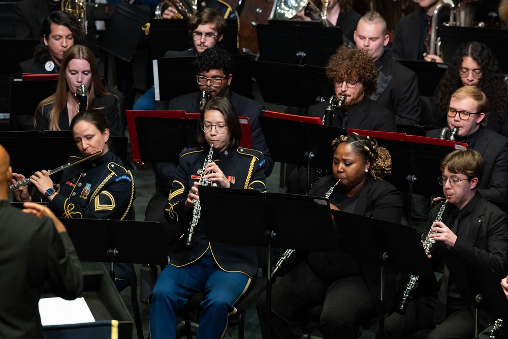 The U.S. Army Band performs jointly with George Mason University music students in community concert