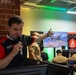 U.S. Armed Service members participate in a San Francisco Fleet Week esports challenge