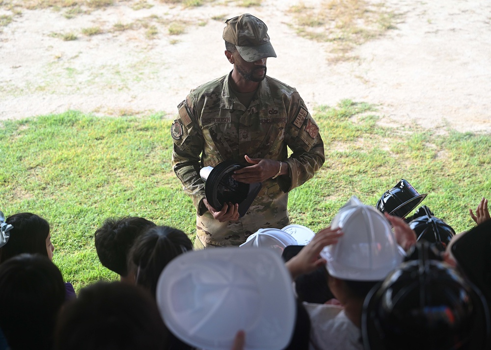 USAF, ROKAF visit local school for Fire Prevention Week