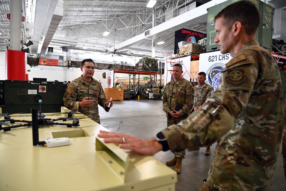 Expeditionary Center command team visits 621st Contingency Response Wing