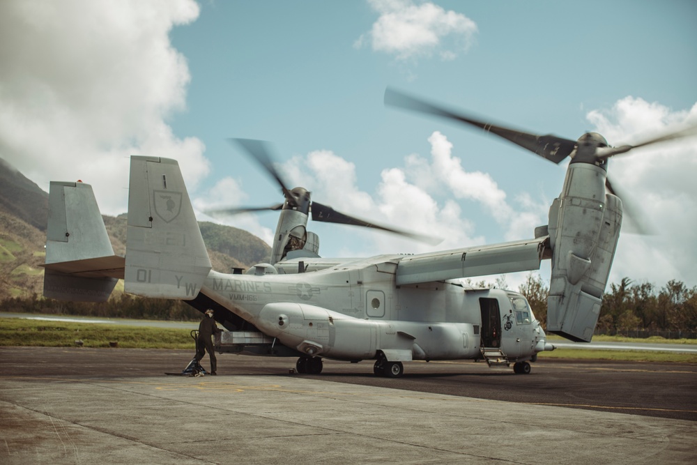 15th MEU MV-22B Ospreys Deliver Foreign Disaster Relief Supplies to Batan Island