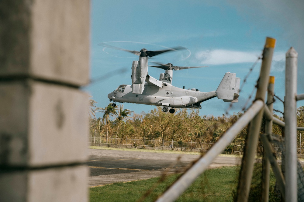 15th MEU MV-22B Ospreys Deliver Foreign Disaster Relief Supplies to Batan Island