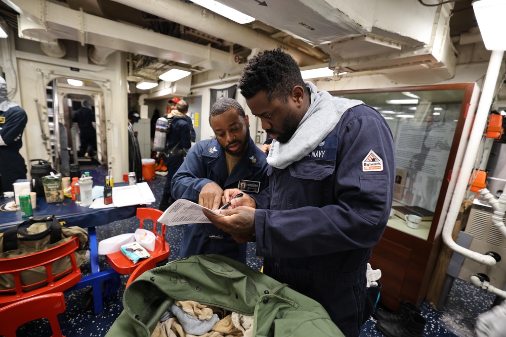 USS Arleigh Burke Damage Control Drill