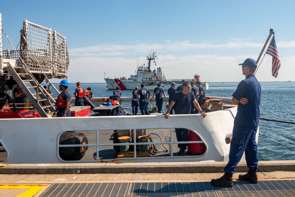 Coast Guard Cutters Tie Up at NAS Pensacola During Milton