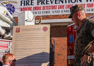 Lt. Col. Vanderwaal and the Quantico Fire Department sign Fire Prevention Proclamation