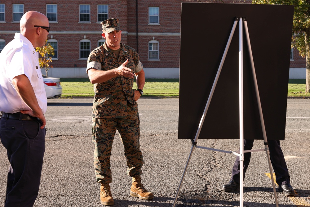 Lt. Col. Vanderwaal and the Quantico Fire Department sign Fire Prevention Proclamation
