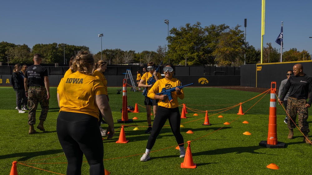 Iowa Women's Wrestling Team Workout With The Marines!