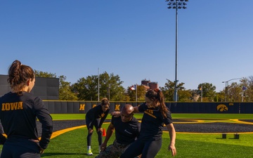 Iowa Women's Wrestling Team Workout With The Marines!