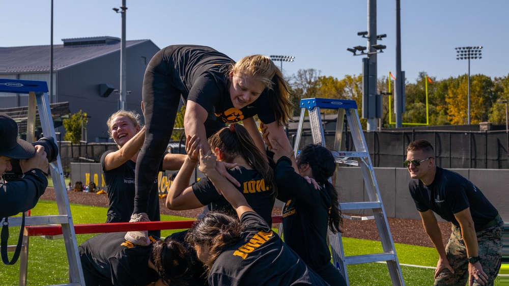 Iowa Women's Wrestling Team Workout With The Marines!