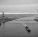 Michigan National Guard Maneuver CH47 Chinook past The Gordie Howe International Bridge , Detroit