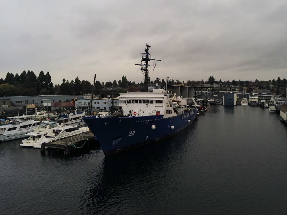 Coast Guard Cutter Adelie escorts Uruguay Naval Ship ROU Oyarvide through Puget Sound