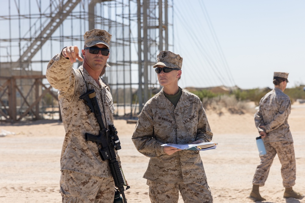 Brig Gen. Hennigan Visits Marines with 8th Engineer Support Battalion during Weapons and Tactics Instructor course 1-25