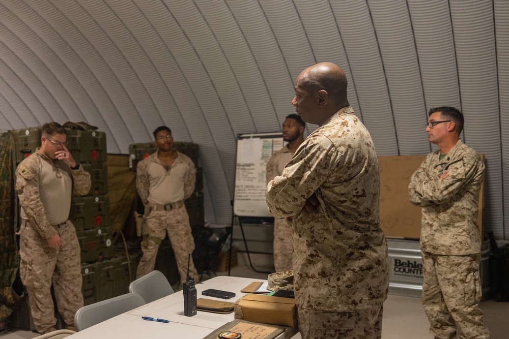 Brig Gen. Hennigan Visits Marines with 8th Engineer Support Battalion during Weapons and Tactics Instructor course 1-25