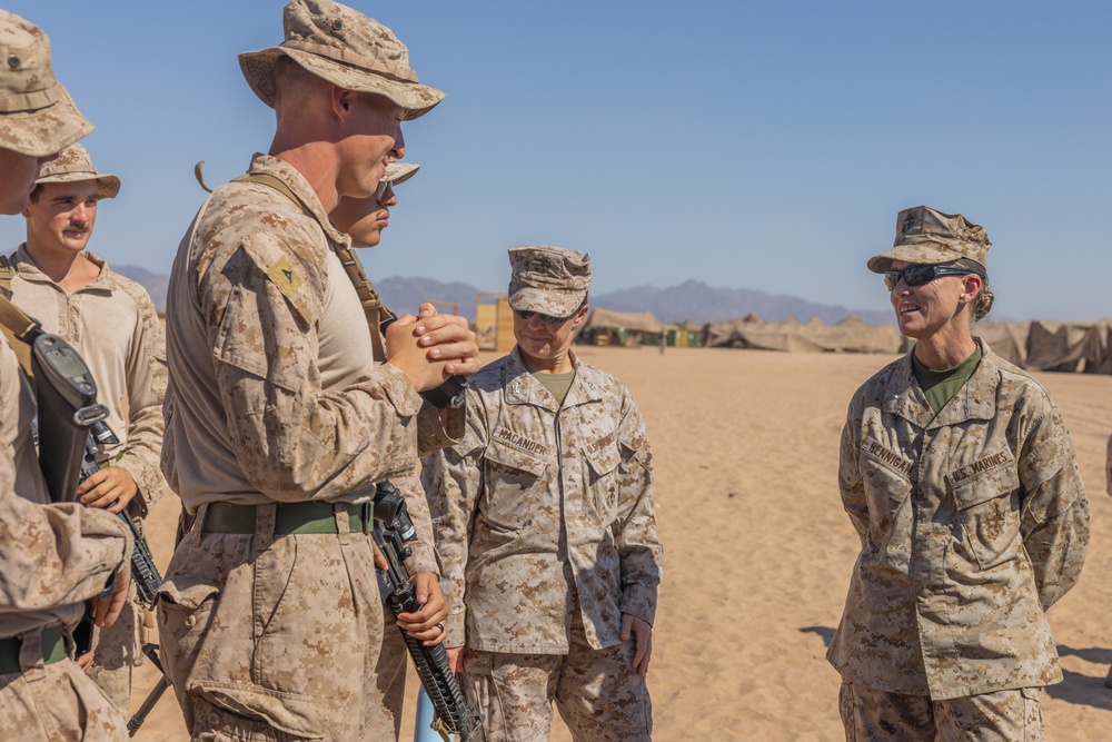 Brig Gen. Hennigan Visits Marines with 8th Engineer Support Battalion during Weapons and Tactics Instructor course 1-25