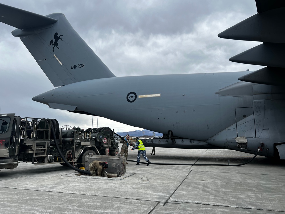 732nd Air Mobility Squadron aids in launching aircraft in support of JPMRC