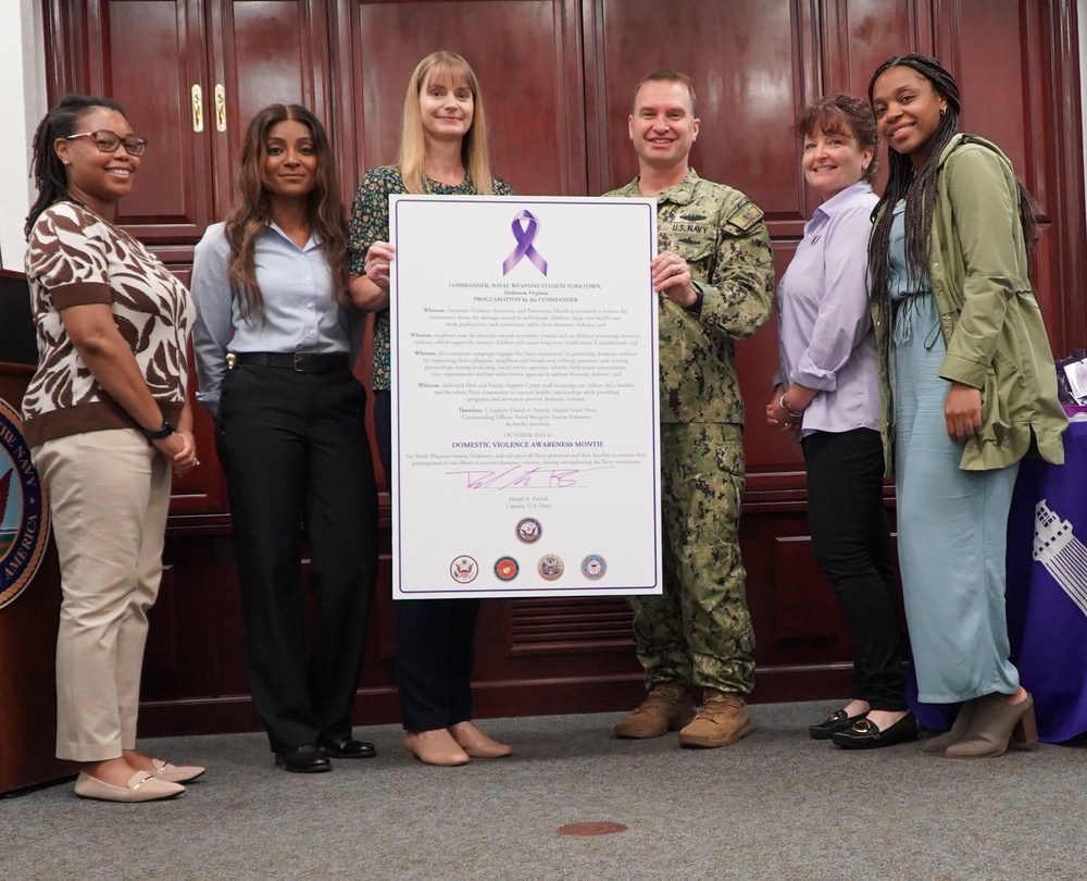 NWS Yorktown signs proclamation in support of Domestic Violence Awareness Month