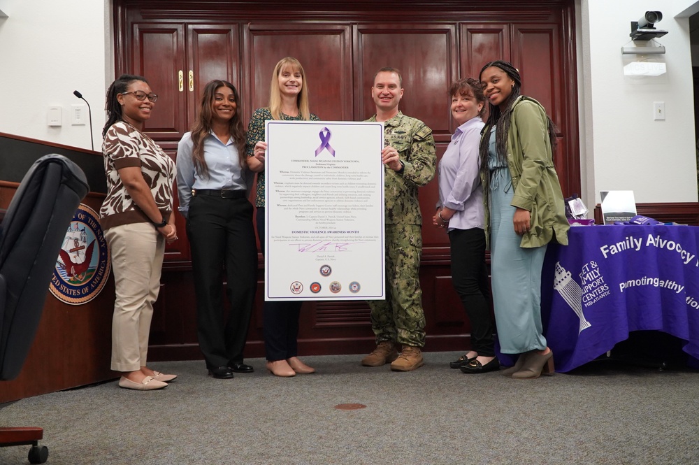 NWS Yorktown signs proclamation in support of Domestic Violence Awareness Month