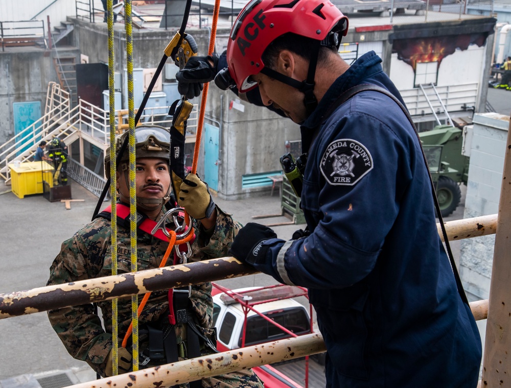 U.S. Navy Sailors and Marines participate in Search and Rescue Training with local San Francisco Fire Department Search and Rescue Team