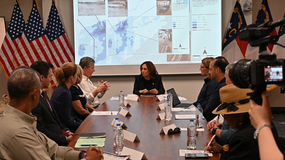 VP Harris Visits North Carolina, Meets with Local Officials on Helene Relief