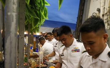 Sailors aboard the USS Howard hosts a reception as part of Sama Sama 2024