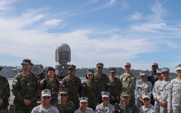 Sailors aboard USS Howard (DDG 83) conduct a shipboard tour for medical personnel during Sama Sama 2024 in Subic, Philippines