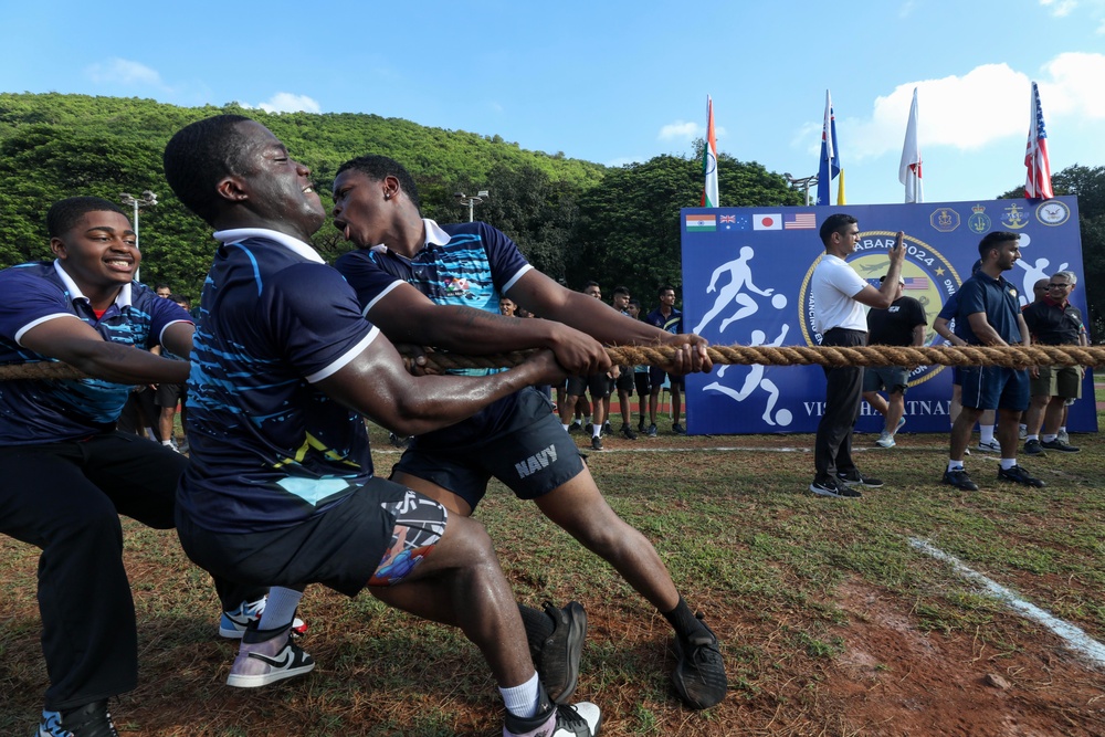 Indian, Australian, Japanese and U.S. Forces Participate in Exercise Malabar 2024 Sports Day