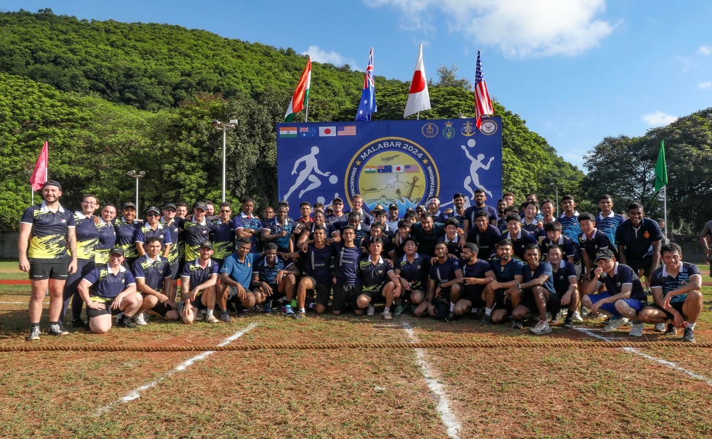 Indian, Australian, Japanese and U.S. Forces Participate in Exercise Malabar 2024 Sports Day