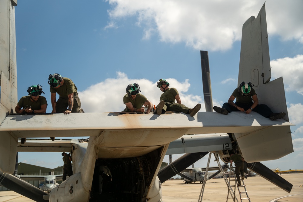 VMM-365 (REIN) Conducts MV-22B Osprey Maintenance in the Republic of Cyprus