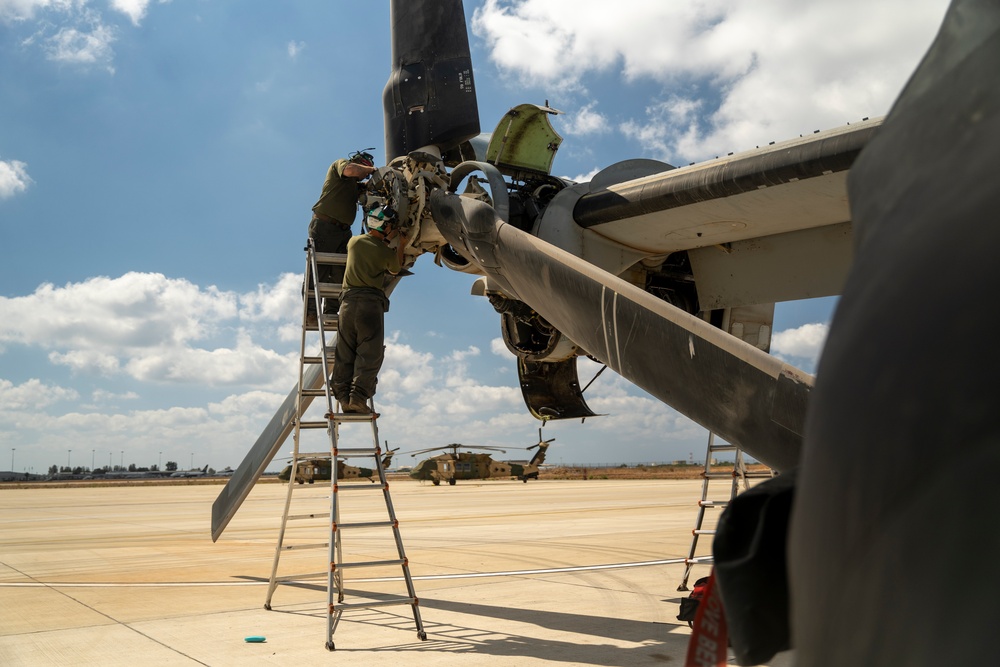 VMM-365 (REIN) Conducts MV-22B Osprey Maintenance in the Republic of Cyprus