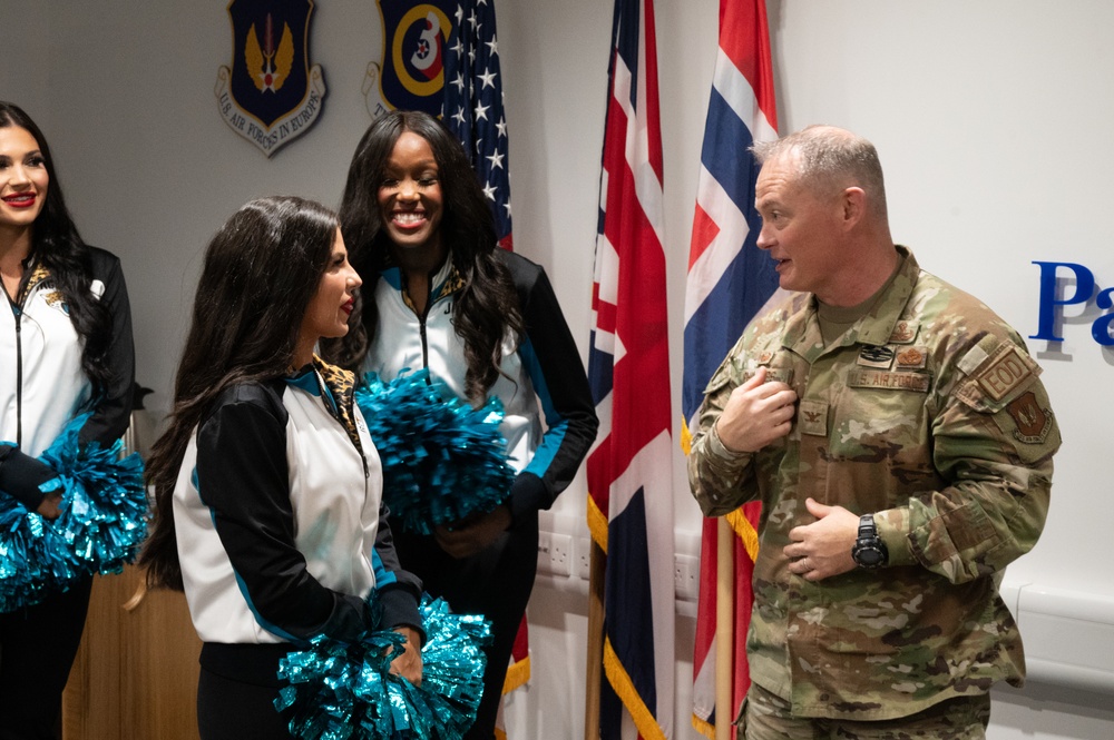 Jacksonville Jaguars Roar Cheerleader Squad visit RAF Fairford