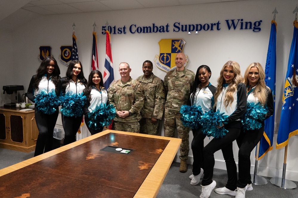 Jacksonville Jaguars Roar Cheerleader Squad visit RAF Fairford