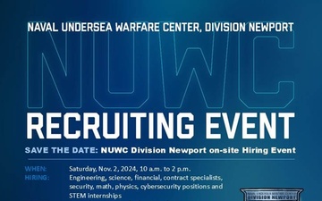 NUWC Division Newport’s in-person hiring fair will be held on Nov. 2