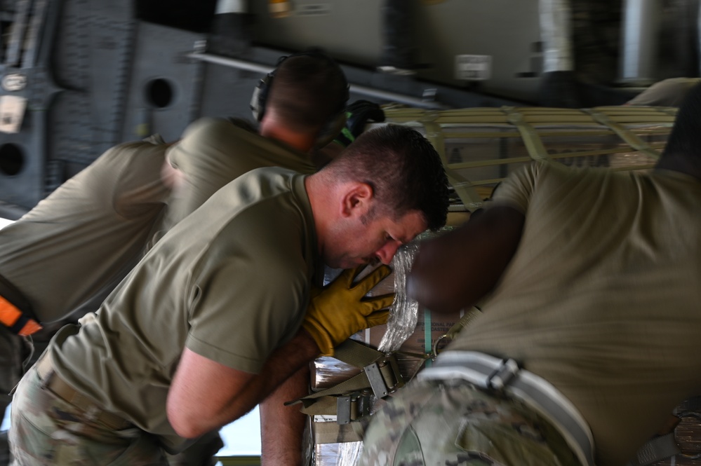 Airmen Load C-17 With Supplies for Helene Relief Efforts