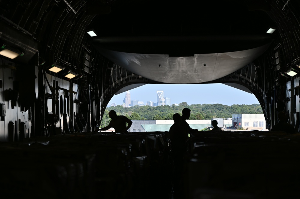 Airmen Load C-17 With Supplies for Helene Relief Efforts