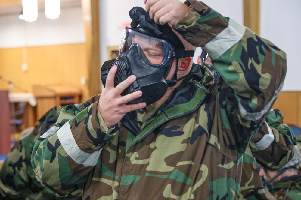 127th Wing Headquarters Personnel Practice CBRN Protective Measures