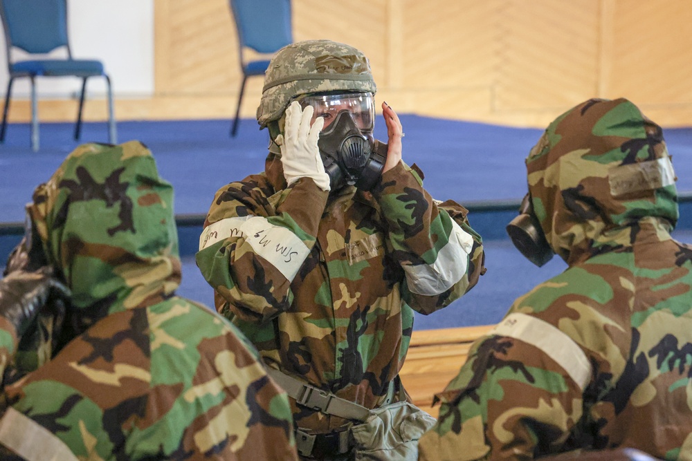 127th Wing Headquarters Personnel Practice CBRN Protective Measures