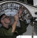 U.S. Marines with Marine Aerial Refueler Transport Squadron (VMGR) 252 conduct routine maintenance