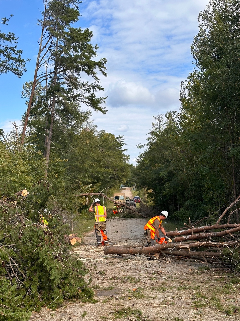 SCARNG clear debris from Hurricane Helene