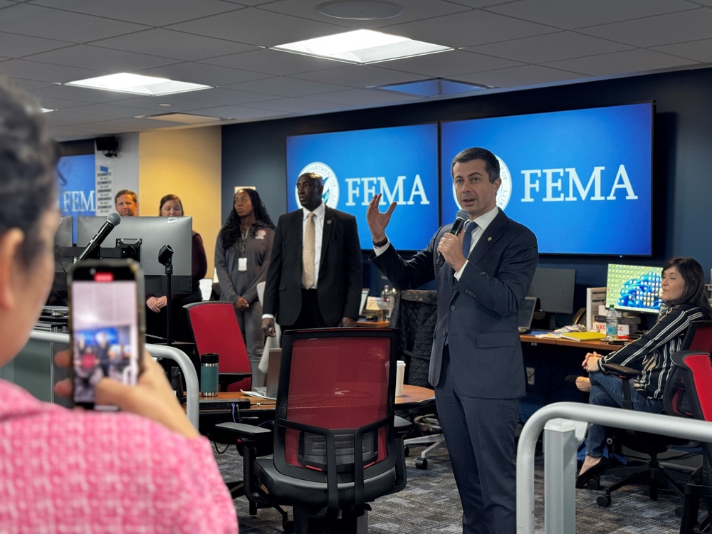 DOT Secretary Buttigieg Visits FEMA HQ