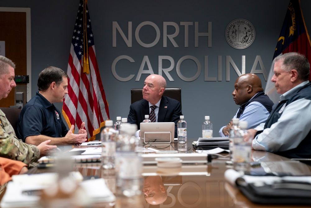 DHS Secretary Mayorkas Visits North Carolina Emergency Operations Center