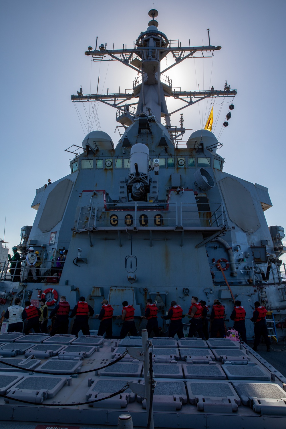 Replenishment-at-Sea aboard the USS Cole