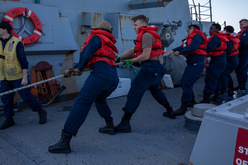 Replenishment-at-Sea aboard the USS Cole