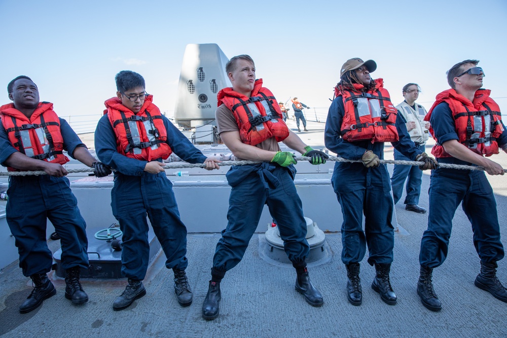 Replenishment-at-Sea aboard the USS Cole