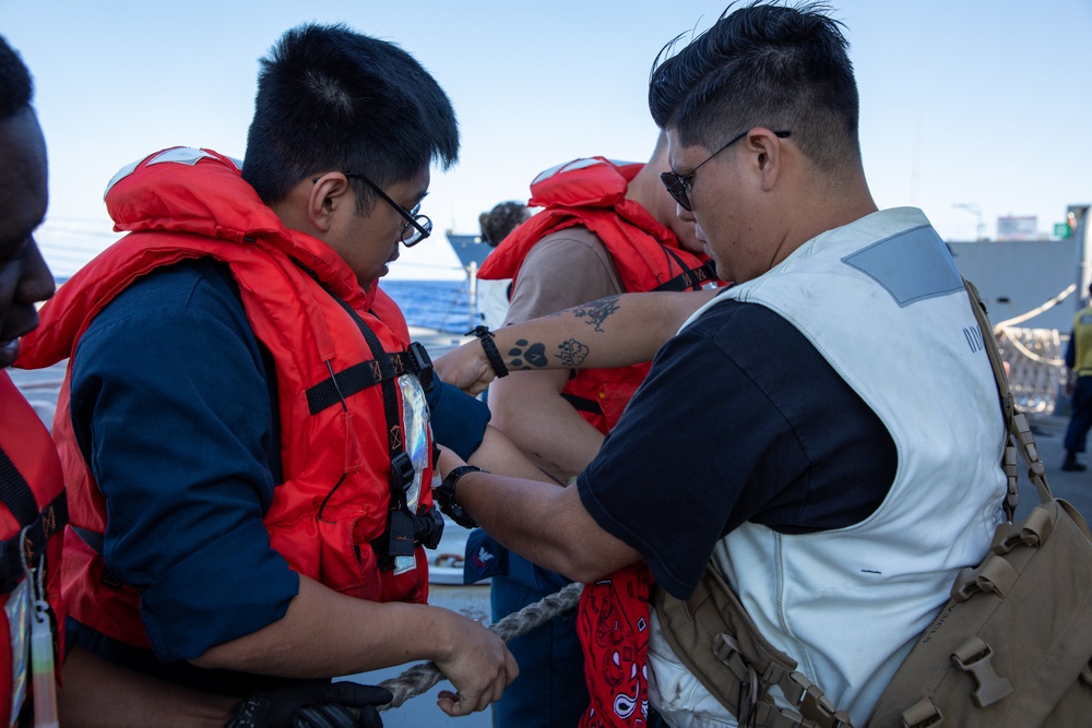 Replenishment-at-Sea aboard the USS Cole