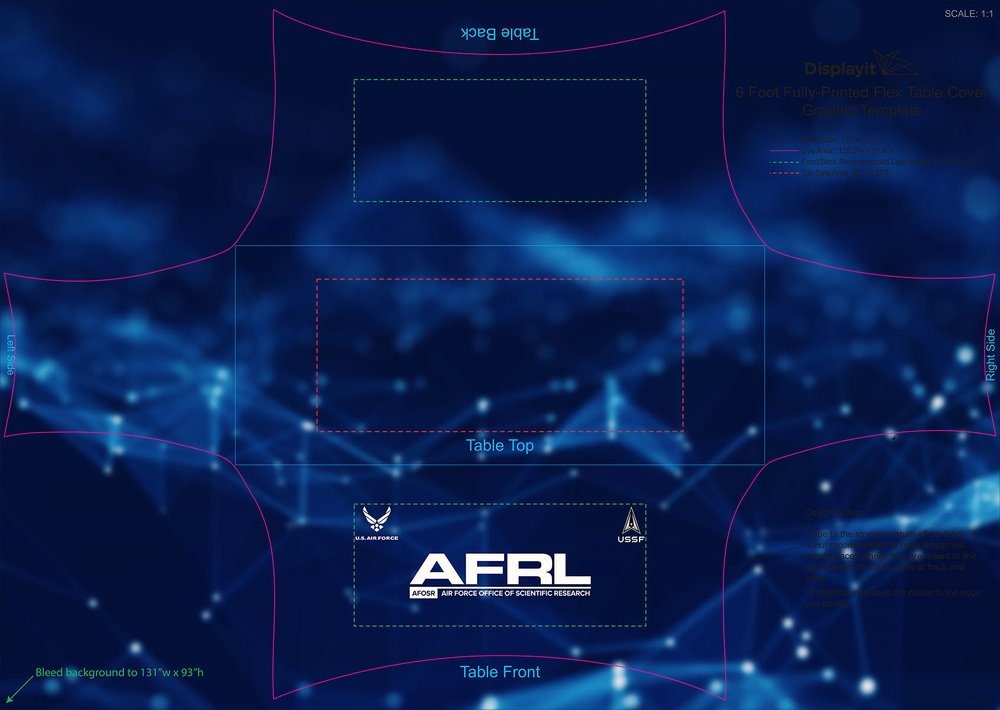 AFOSR table for booth in the box.