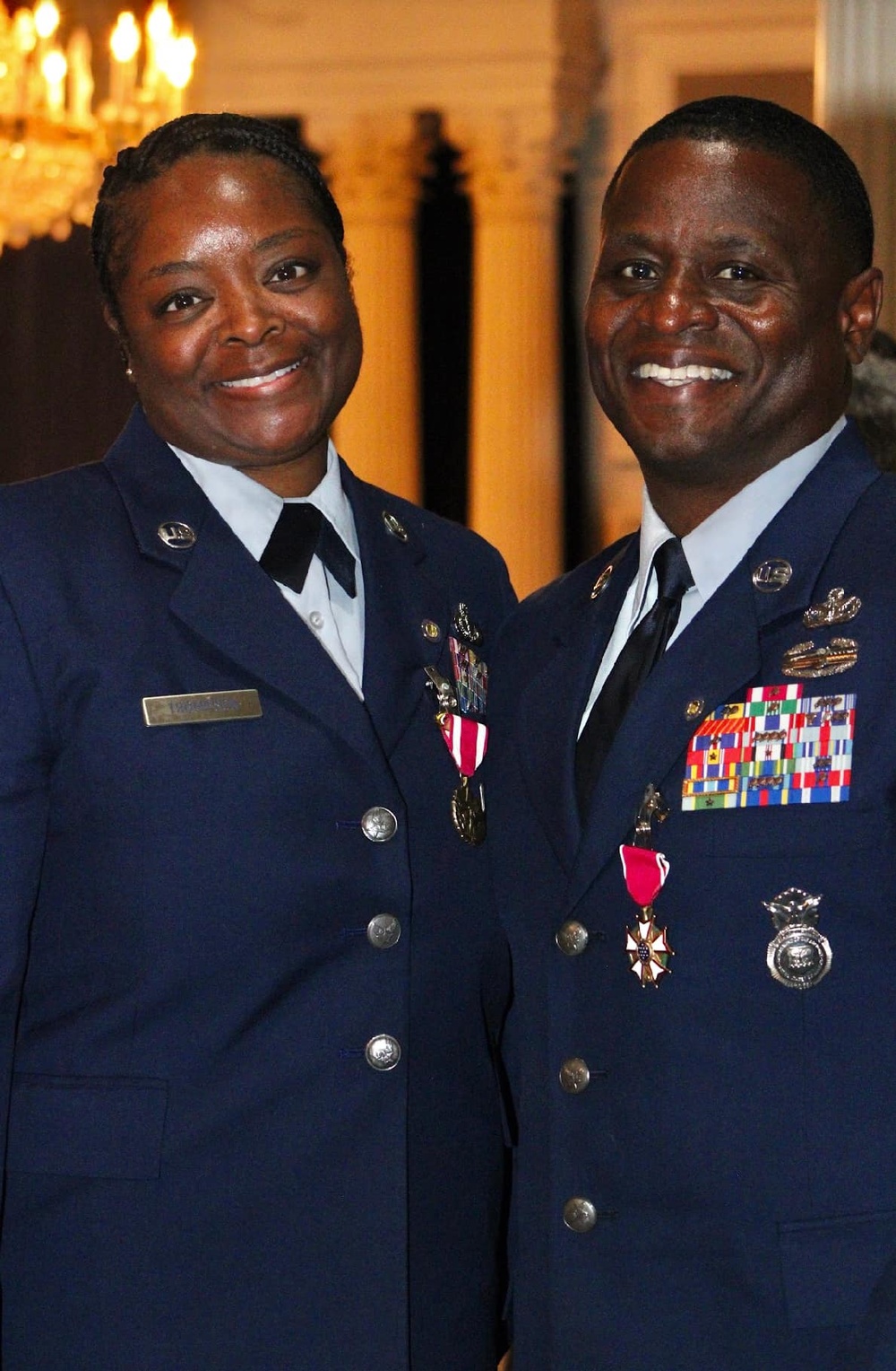 Chief Master Sgt. Kerry Q. Thompson retires from Active Duty after over 29 years of service alongside his wife Chief Master Sgt.  Kristin Thompson