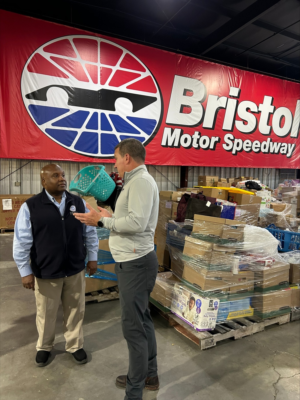 FEMA Deputy Administrator Visits Bristol Motor Speedway's Northeast Tennessee Disaster Relief Center