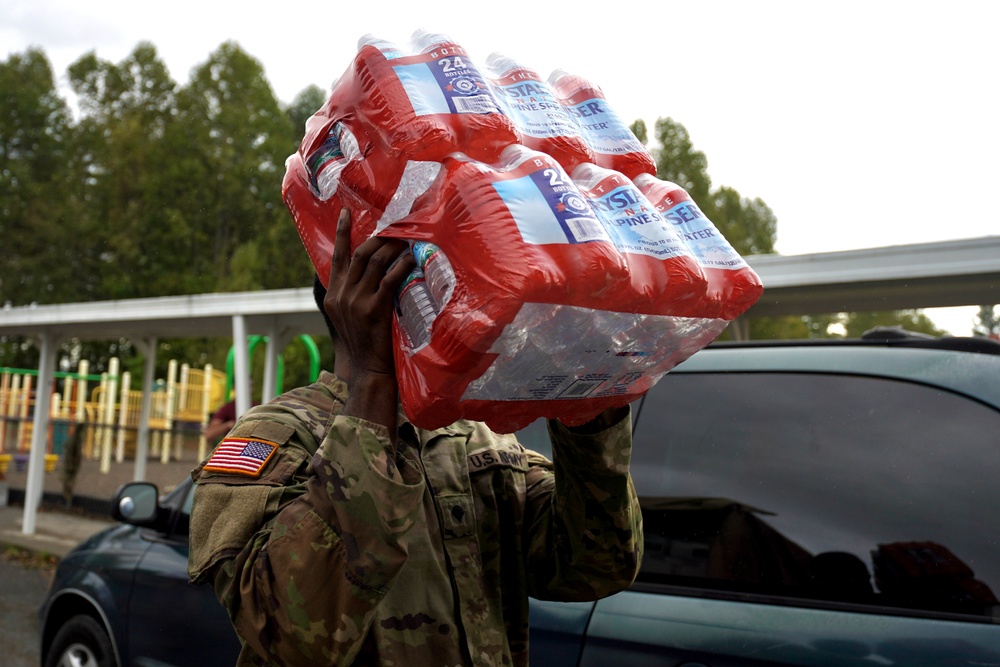 Army Water Distribution During Hurricane Helene Response Efforts