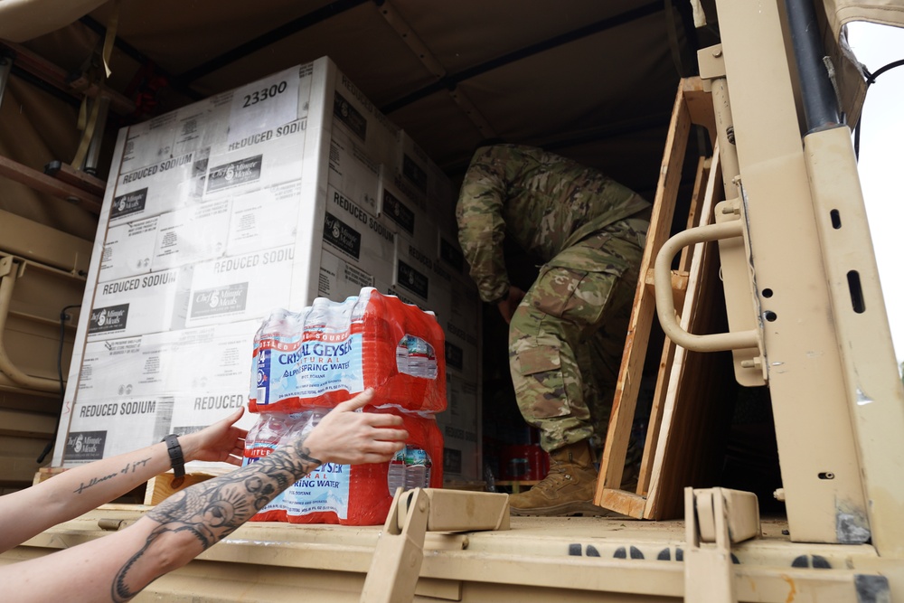 Army Water Distribution During Hurricane Helene Response Efforts